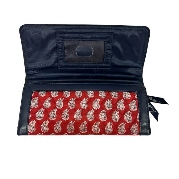Vera Bradley Women's Red Paisley Trifold Wallet with Card Slots - Picture 2 of 4